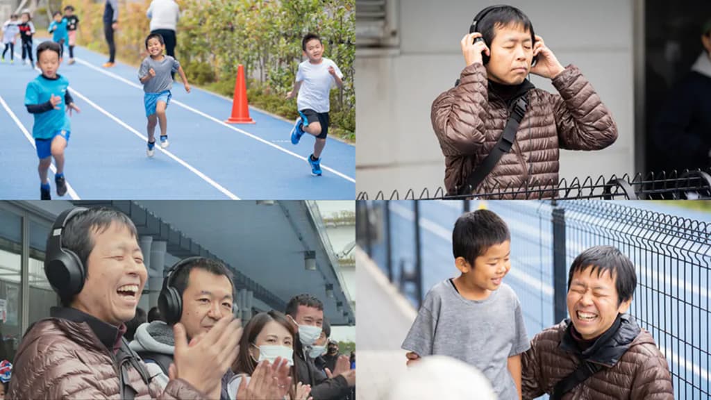 子どもの運動会で、小学生50メートル走のAI実況を生成