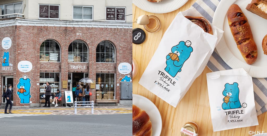Fビレッジで道内初出店となる都内人気ベーカリーにて、「えふたん」を起用したアンビエント広告を展開。