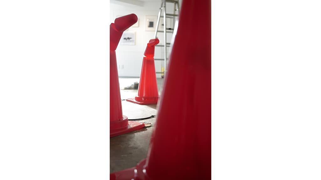 個人的な展示の設営中の1コマ