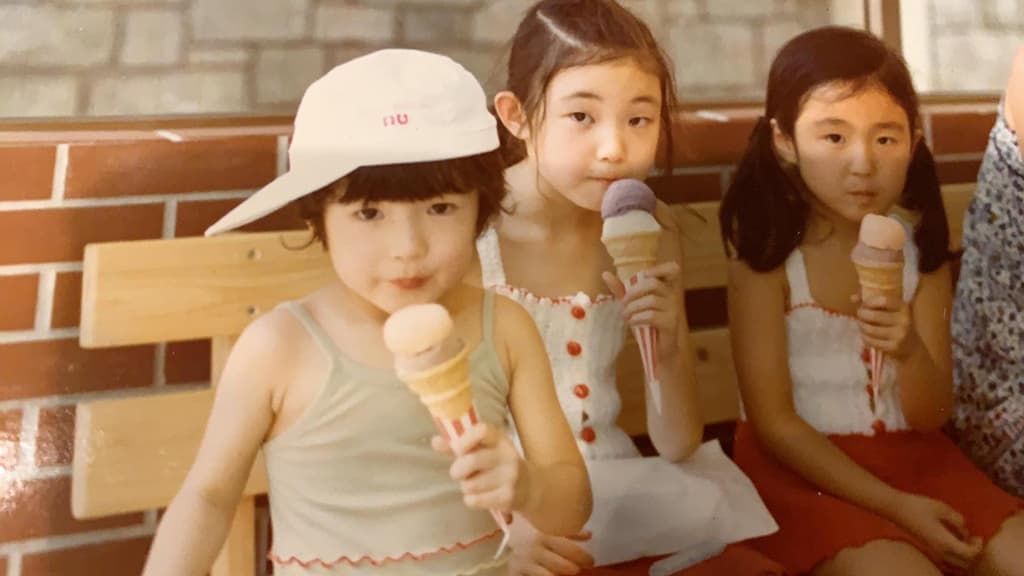 いとこと食べているこの時も、オレンジシャーベットでした